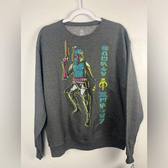 Disney Star Wars Boba Fett Sweater Sweatshirt Pullover Size Medium M New - Picture 1 of 6